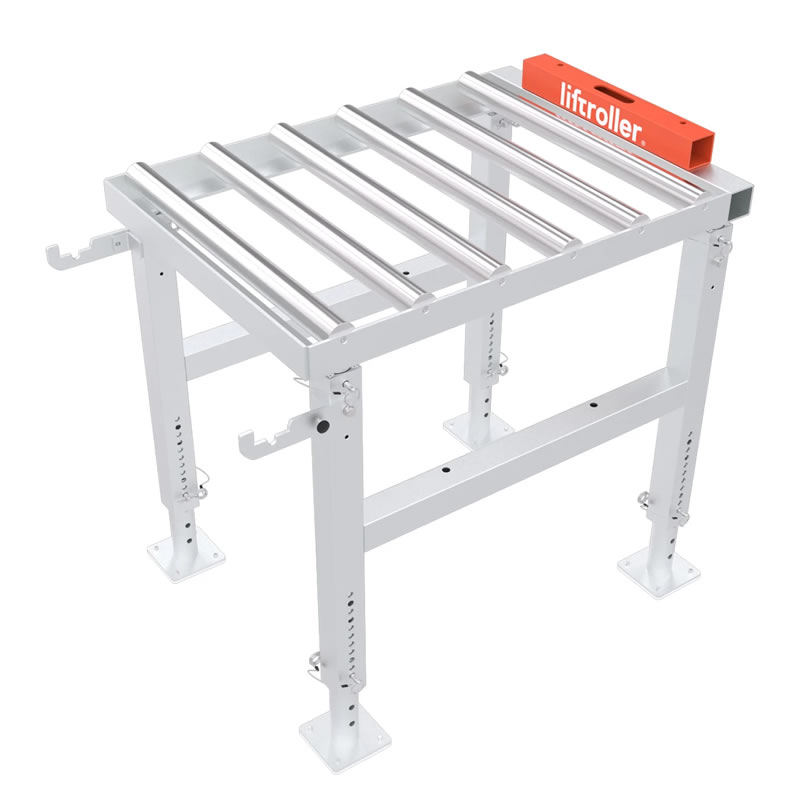 The Liftroller Table adjustable roller table on fixed legs